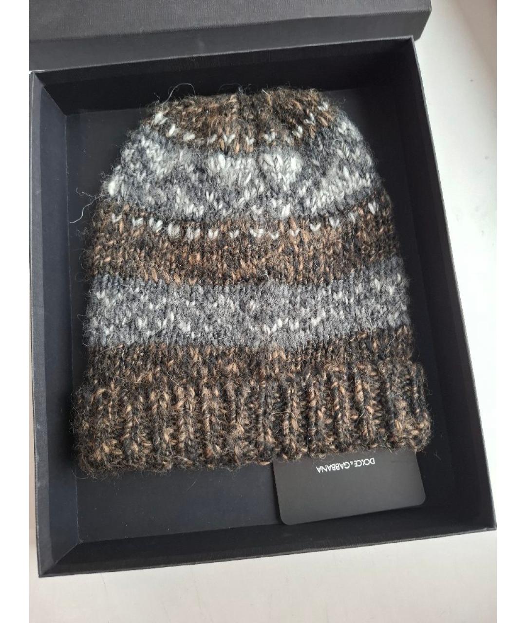 DOLCE&GABBANA Коричневая шерстяная шапка, фото 2