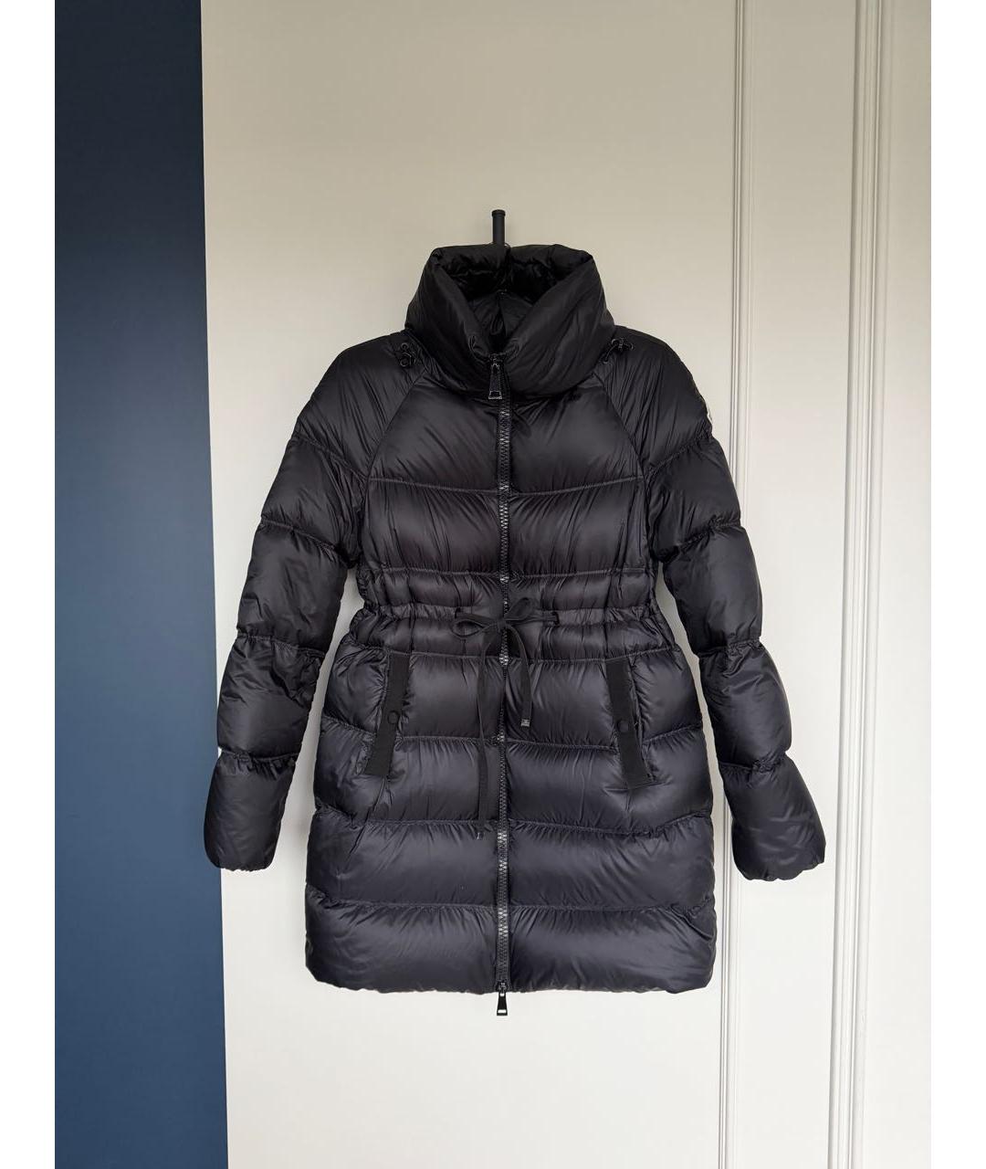 MONCLER Черный полиэстеровый пуховик, фото 8