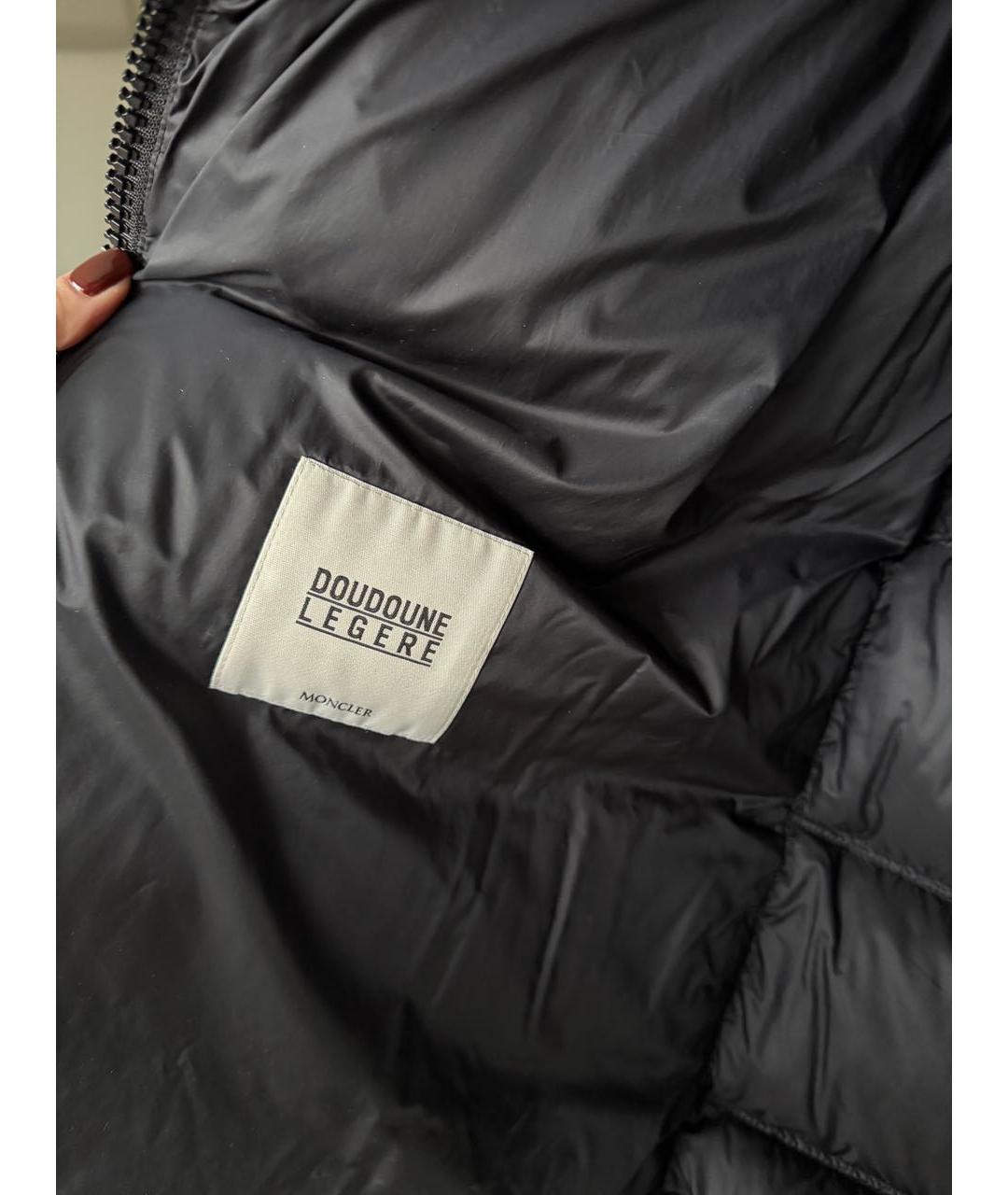 MONCLER Черный полиэстеровый пуховик, фото 5