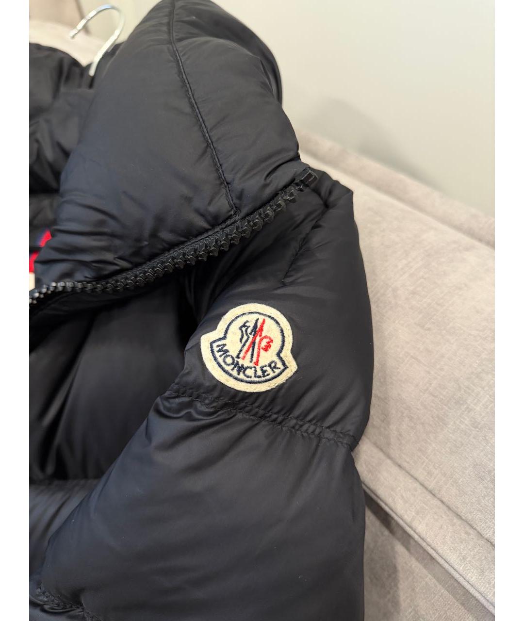 MONCLER Черный полиэстеровый пуховик, фото 7