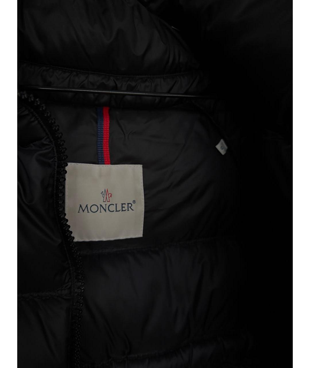 MONCLER Черный полиэстеровый пуховик, фото 3