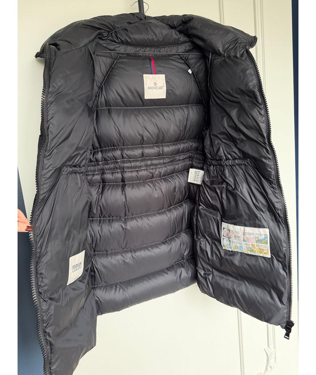 MONCLER Черный полиэстеровый пуховик, фото 4