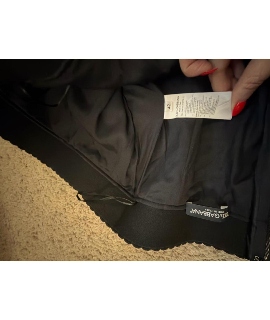 DOLCE&GABBANA Черная шерстяная юбка миди, фото 3