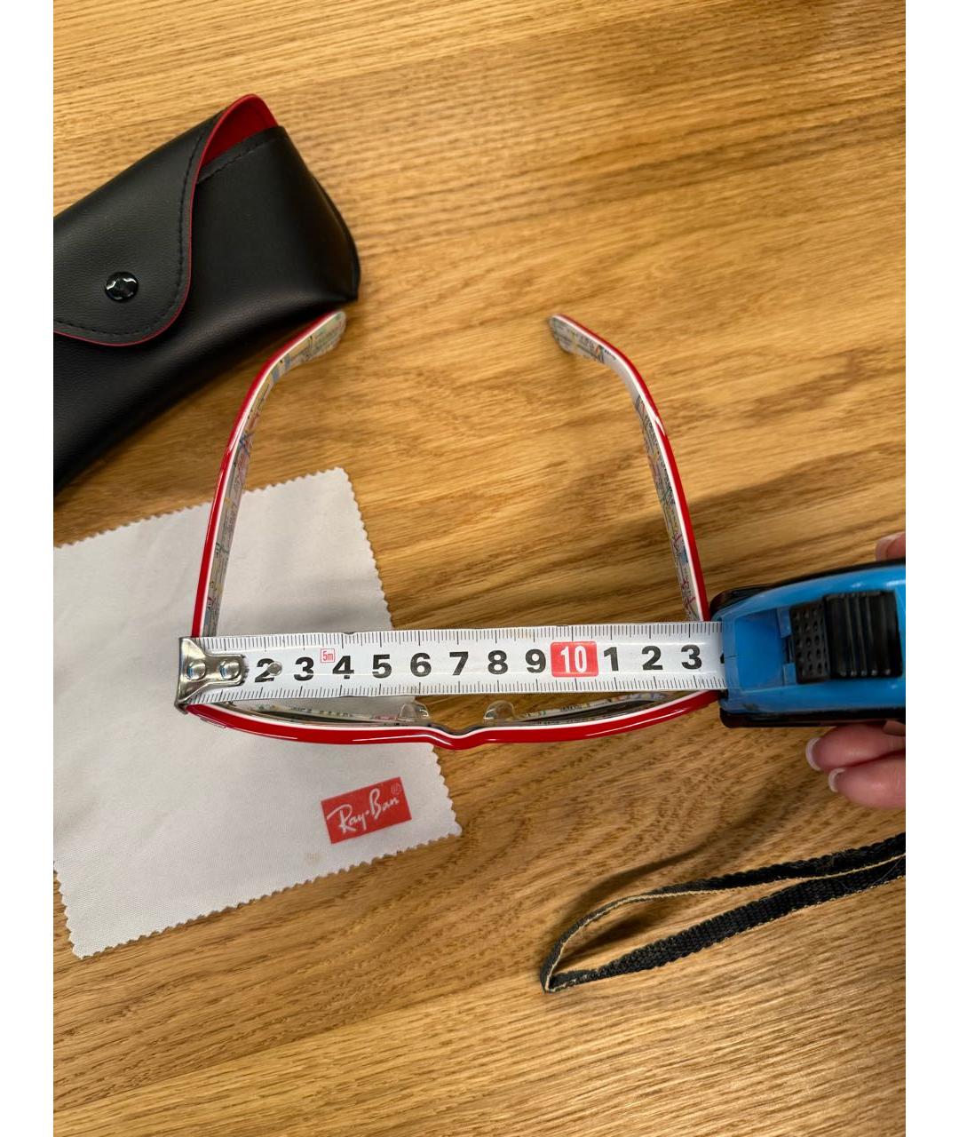 RAY BAN Красные пластиковые солнцезащитные очки, фото 6