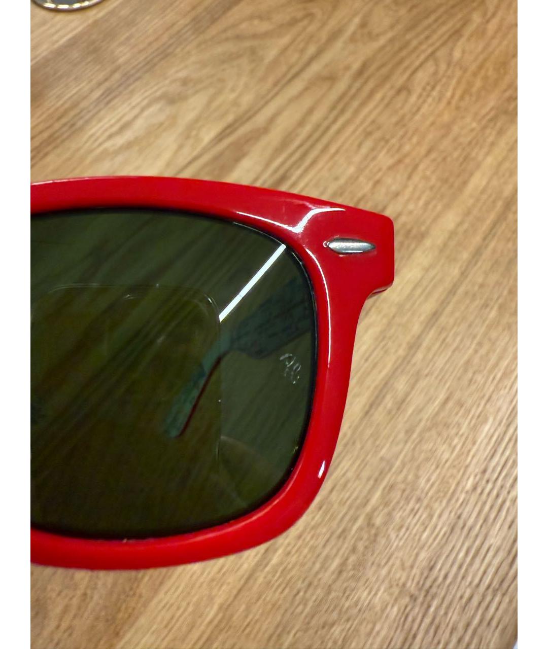 RAY BAN Красные пластиковые солнцезащитные очки, фото 3