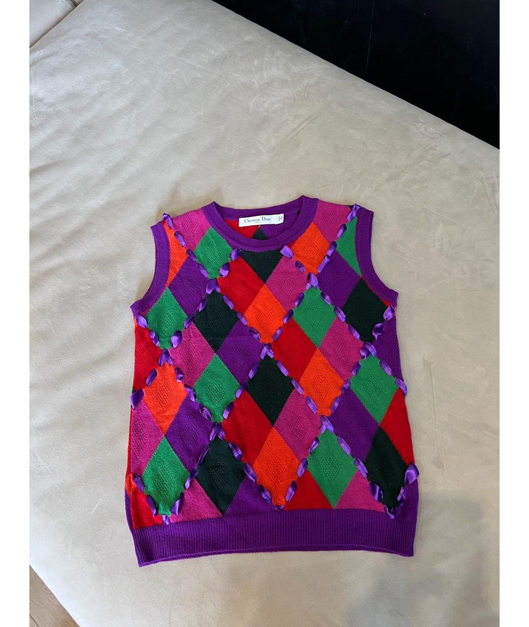CHRISTIAN DIOR Мульти шерстяная жилетка, фото 5