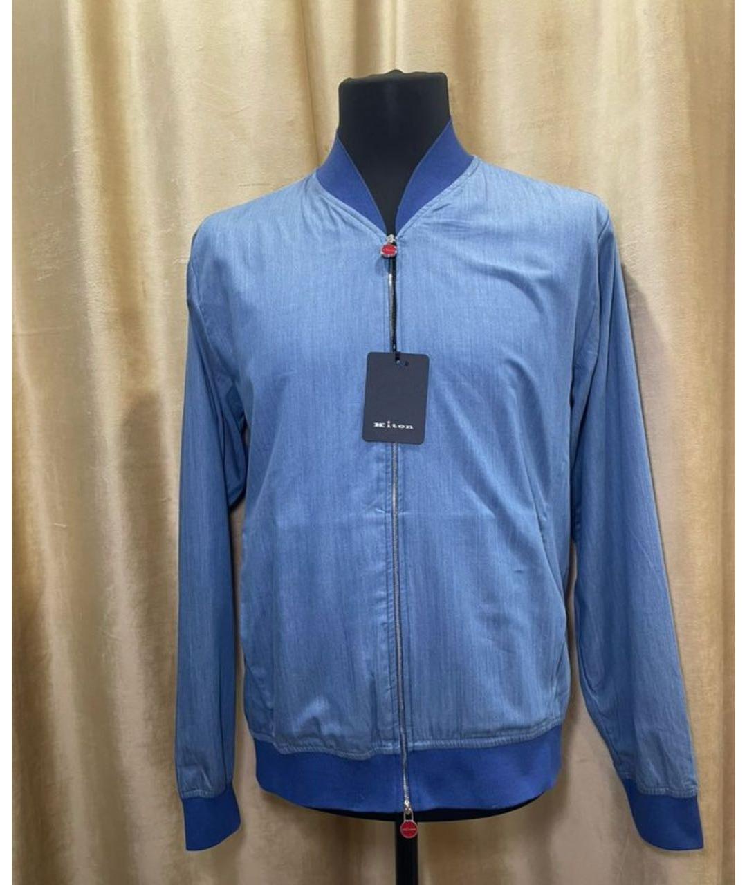KITON Синяя хлопковая куртка, фото 5