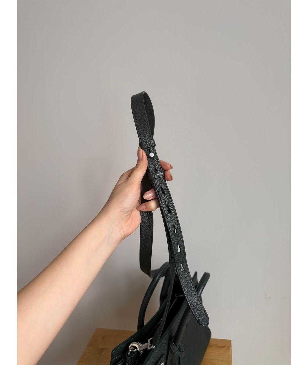 SAINT LAURENT Зеленая кожаная сумка тоут, фото 5