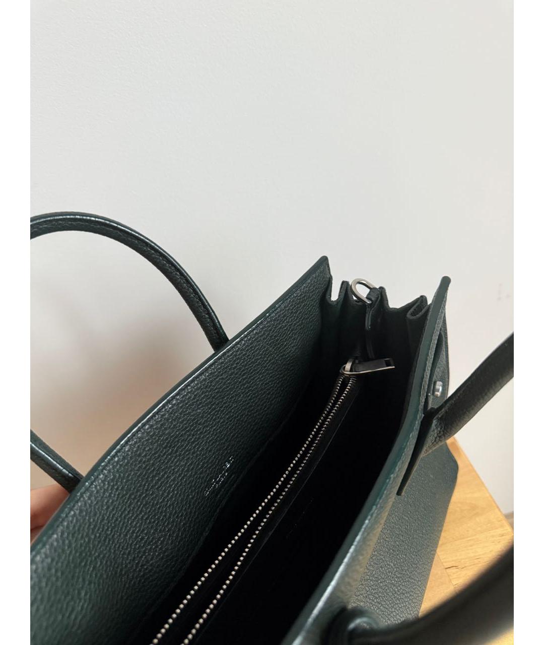 SAINT LAURENT Зеленая кожаная сумка тоут, фото 4