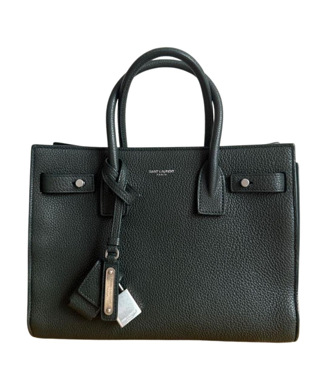 SAINT LAURENT Зеленая кожаная сумка тоут, фото 1