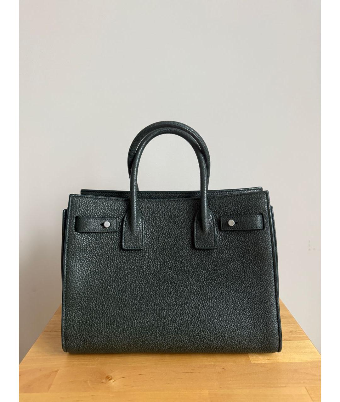 SAINT LAURENT Зеленая кожаная сумка тоут, фото 3