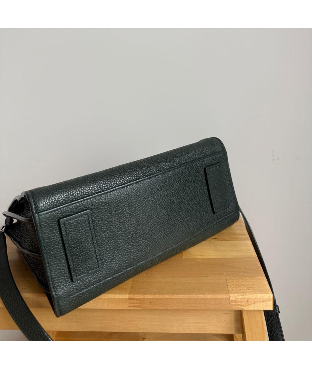 SAINT LAURENT Зеленая кожаная сумка тоут, фото 8