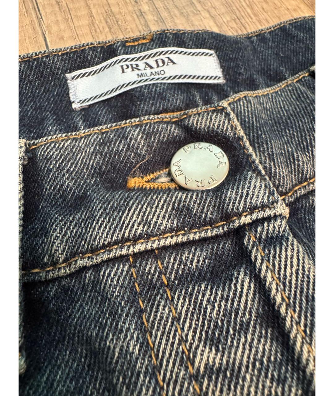 PRADA Синие хлопковые прямые джинсы, фото 3
