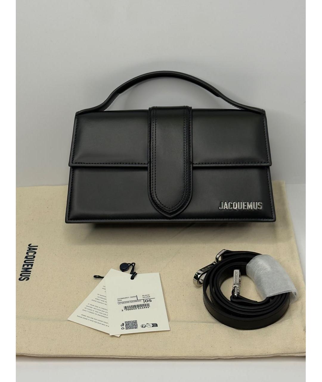 JACQUEMUS Черная кожаная сумка через плечо, фото 8