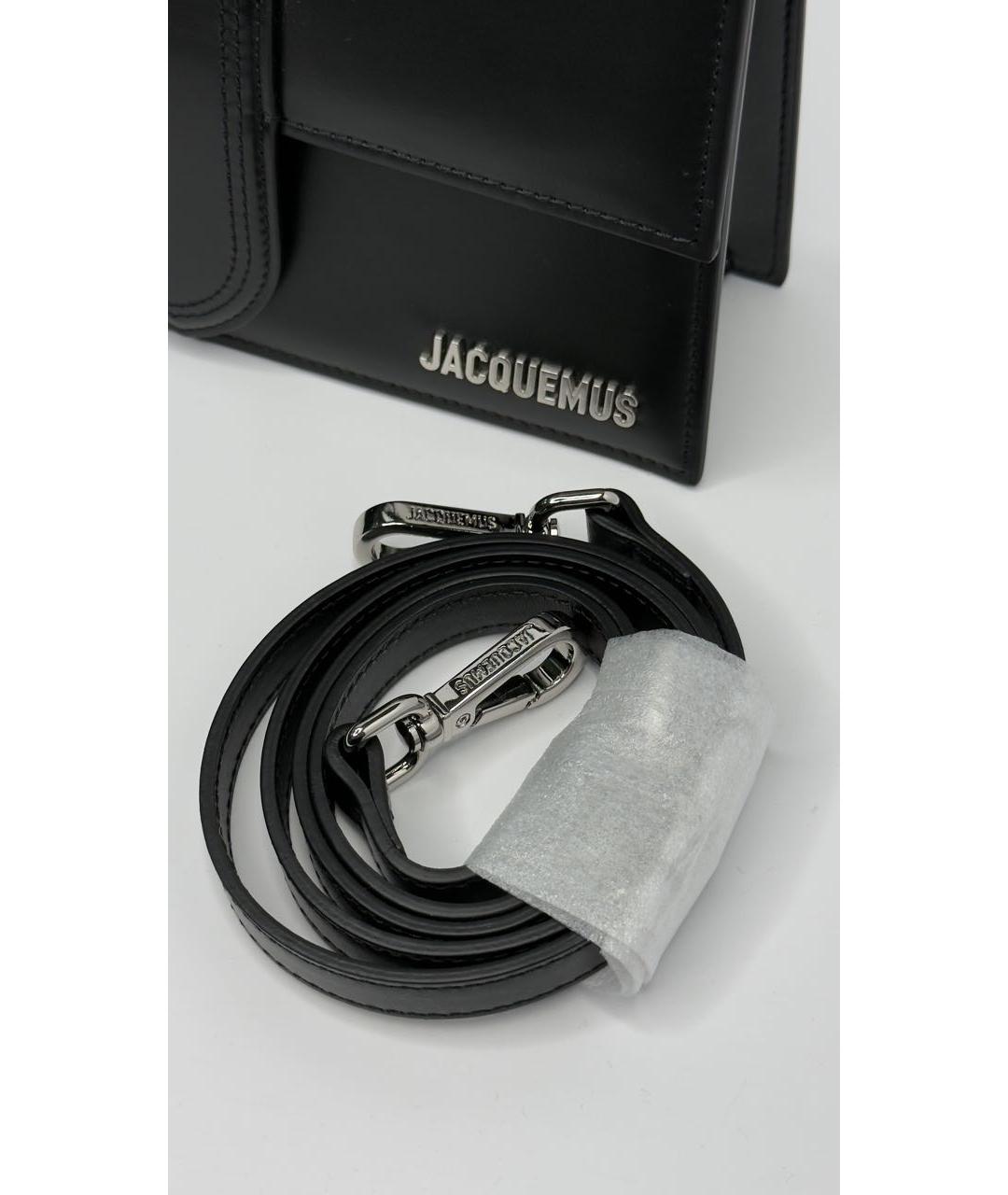 JACQUEMUS Черная кожаная сумка через плечо, фото 7