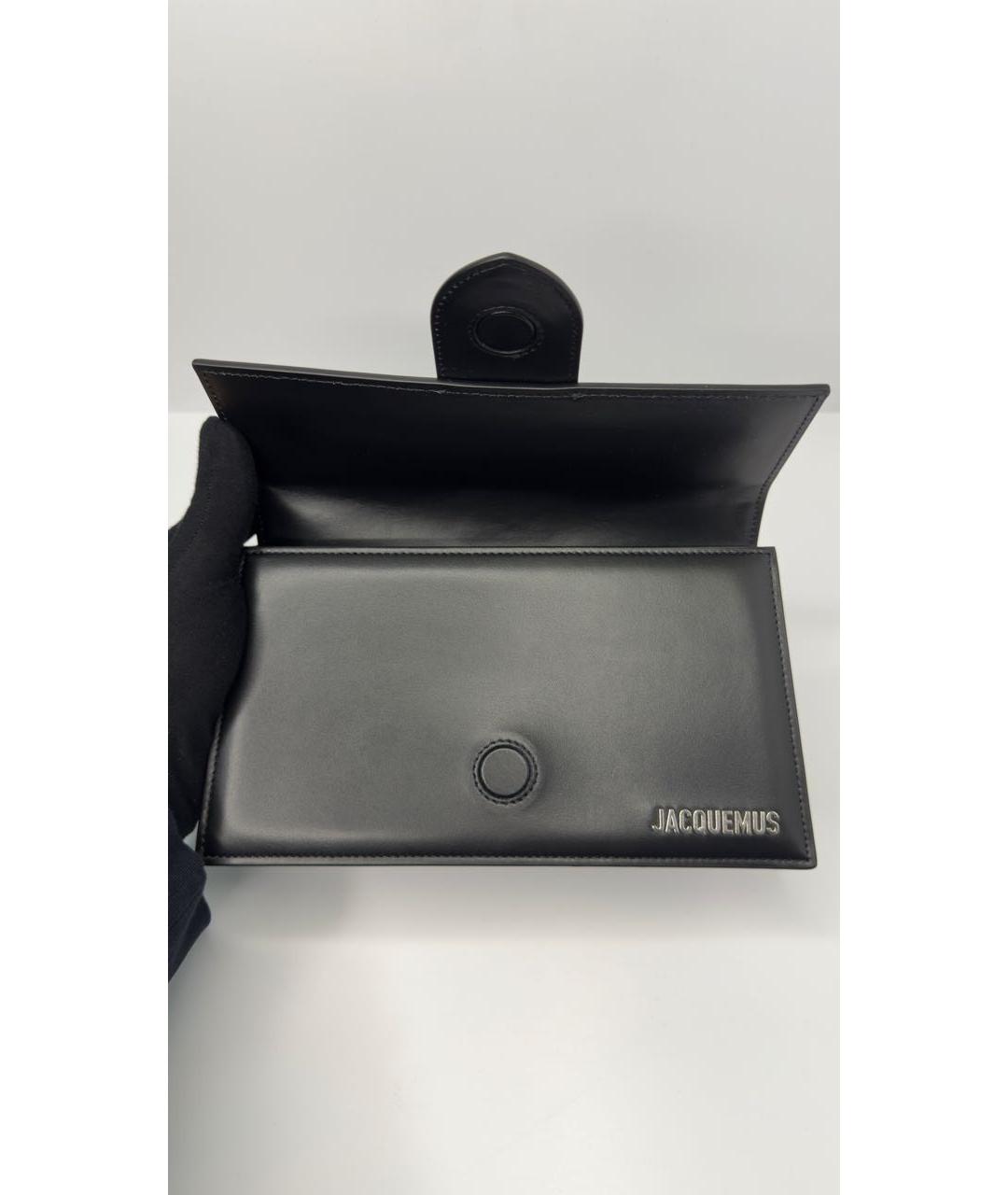 JACQUEMUS Черная кожаная сумка через плечо, фото 4