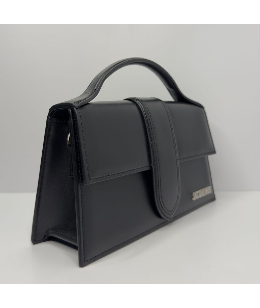 JACQUEMUS Черная кожаная сумка через плечо, фото 2