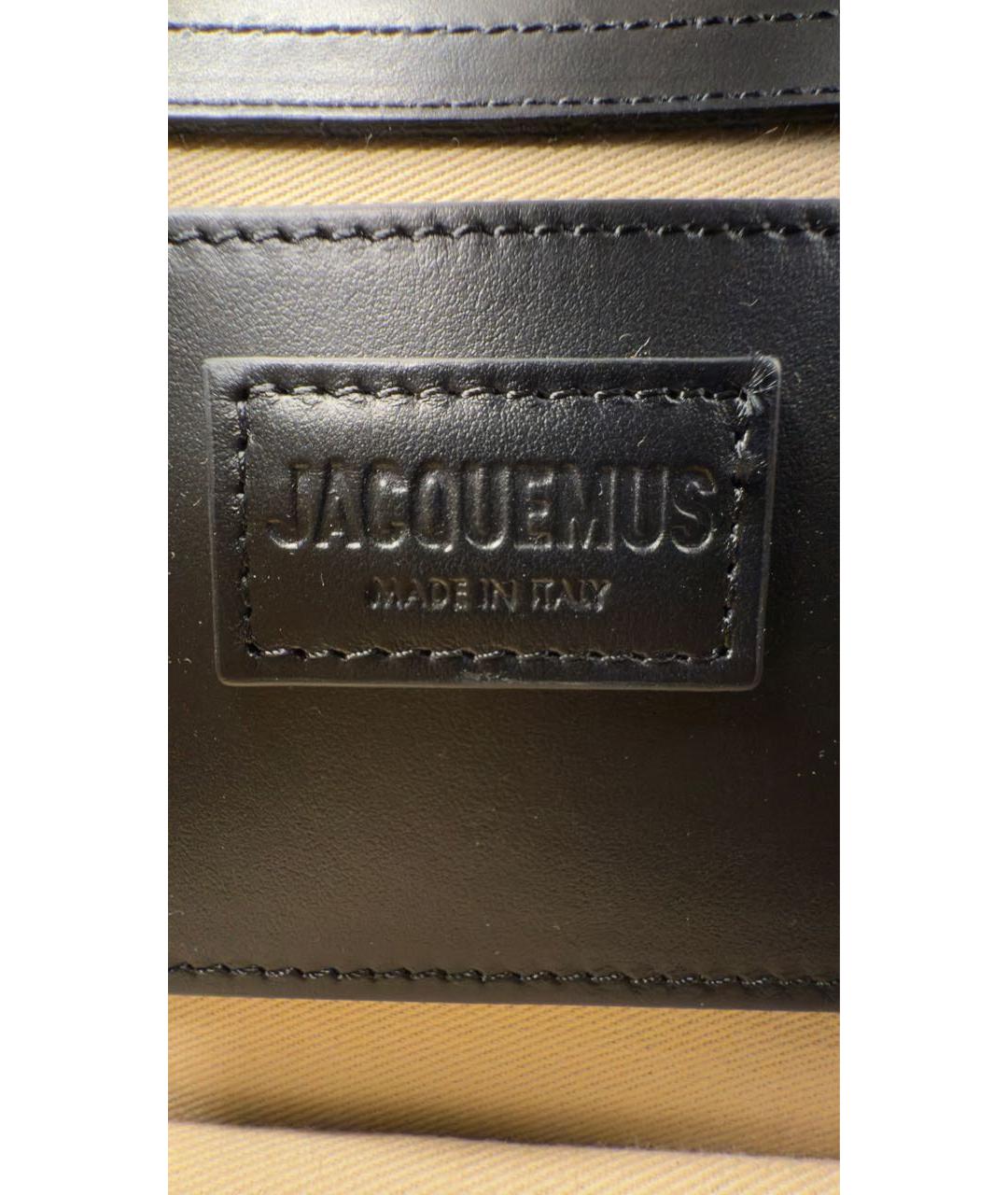 JACQUEMUS Черная кожаная сумка через плечо, фото 5