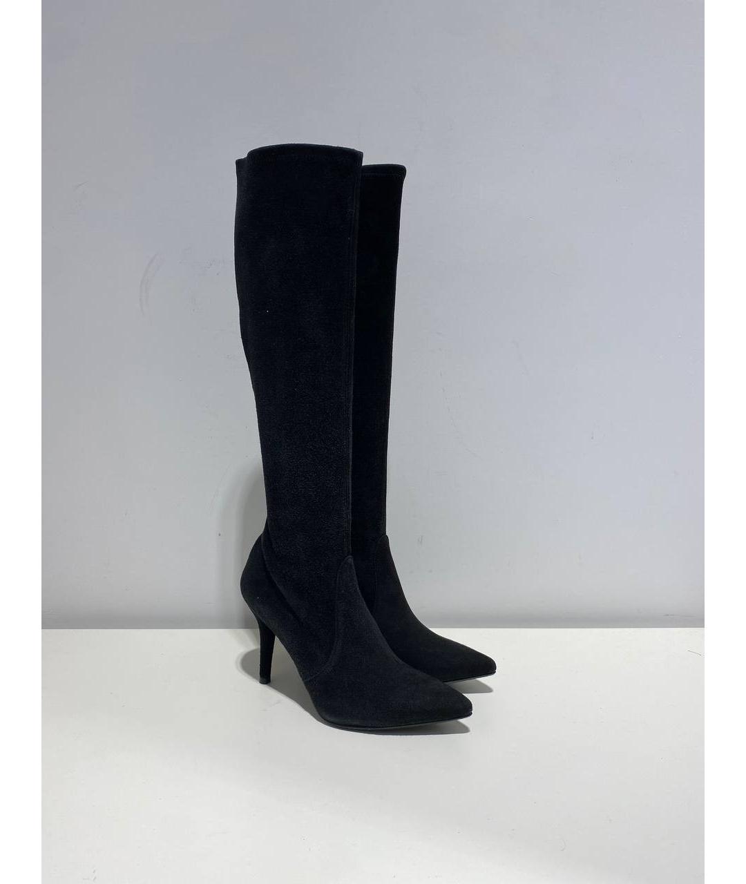 STUART WEITZMAN Черные замшевые сапоги, фото 4