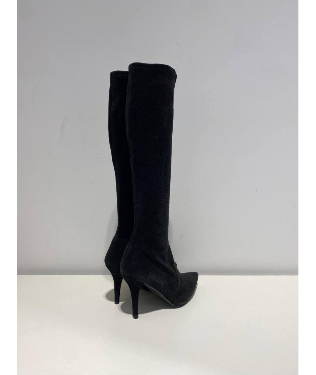 STUART WEITZMAN Черные замшевые сапоги, фото 3