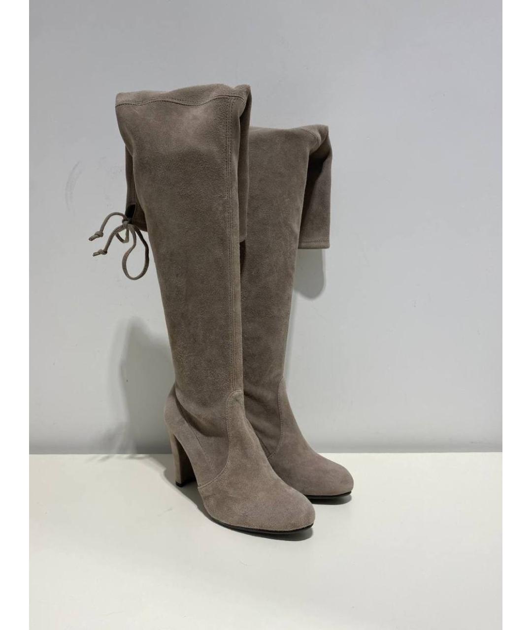 STUART WEITZMAN Серые замшевые сапоги, фото 4