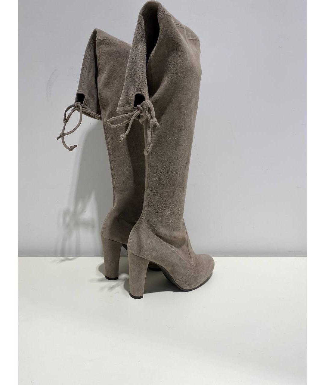 STUART WEITZMAN Серые замшевые сапоги, фото 3