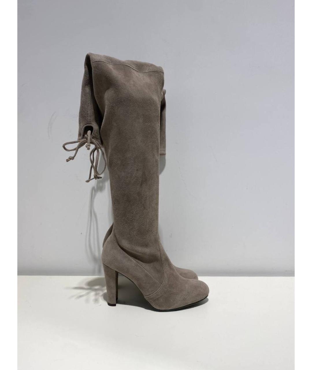 STUART WEITZMAN Серые замшевые сапоги, фото 2