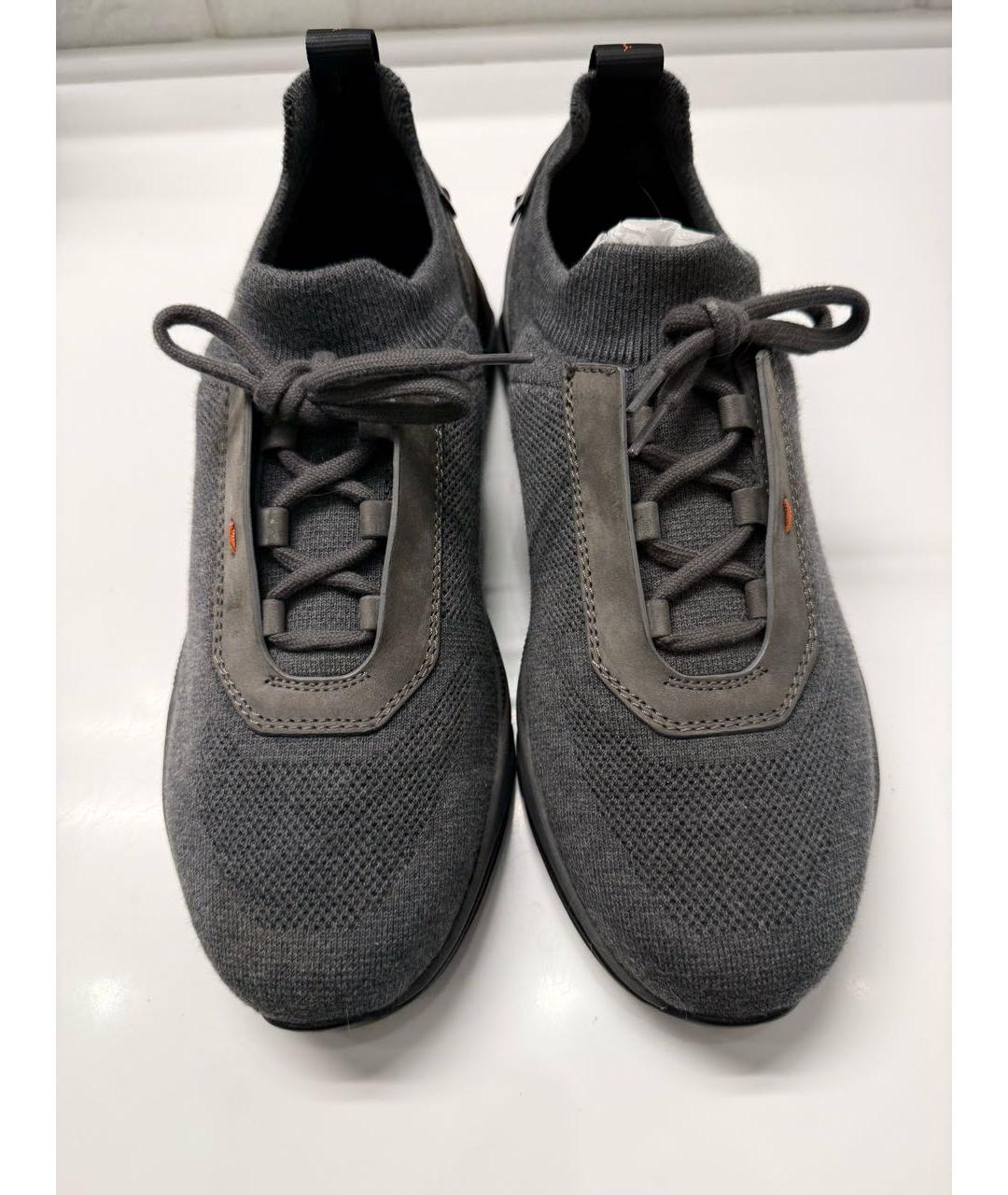 SANTONI Серые текстильные низкие кроссовки / кеды, фото 2