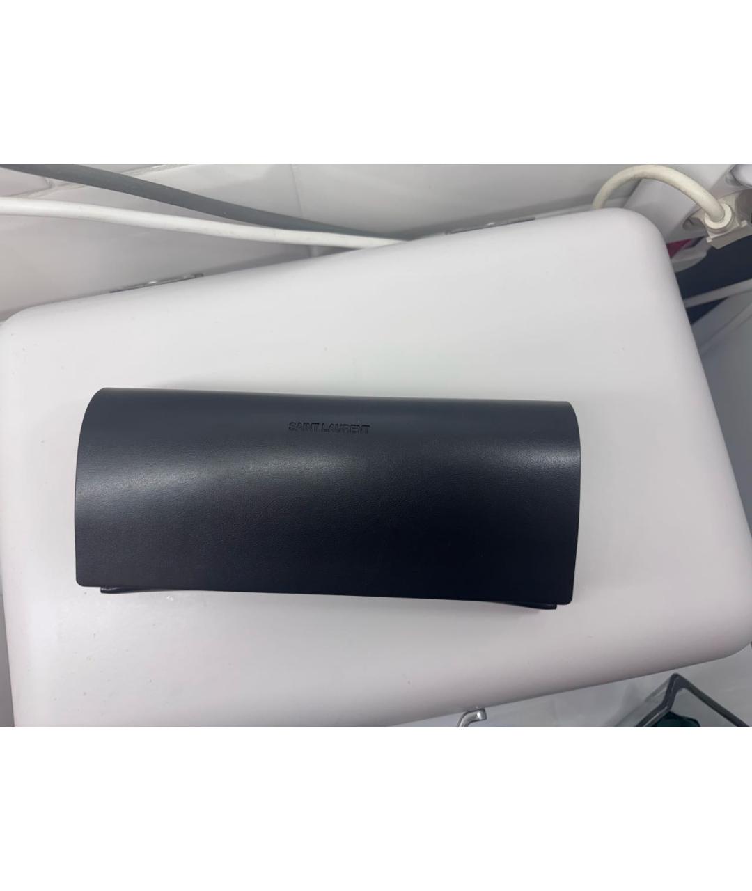 SAINT LAURENT Коричневые пластиковые солнцезащитные очки, фото 4