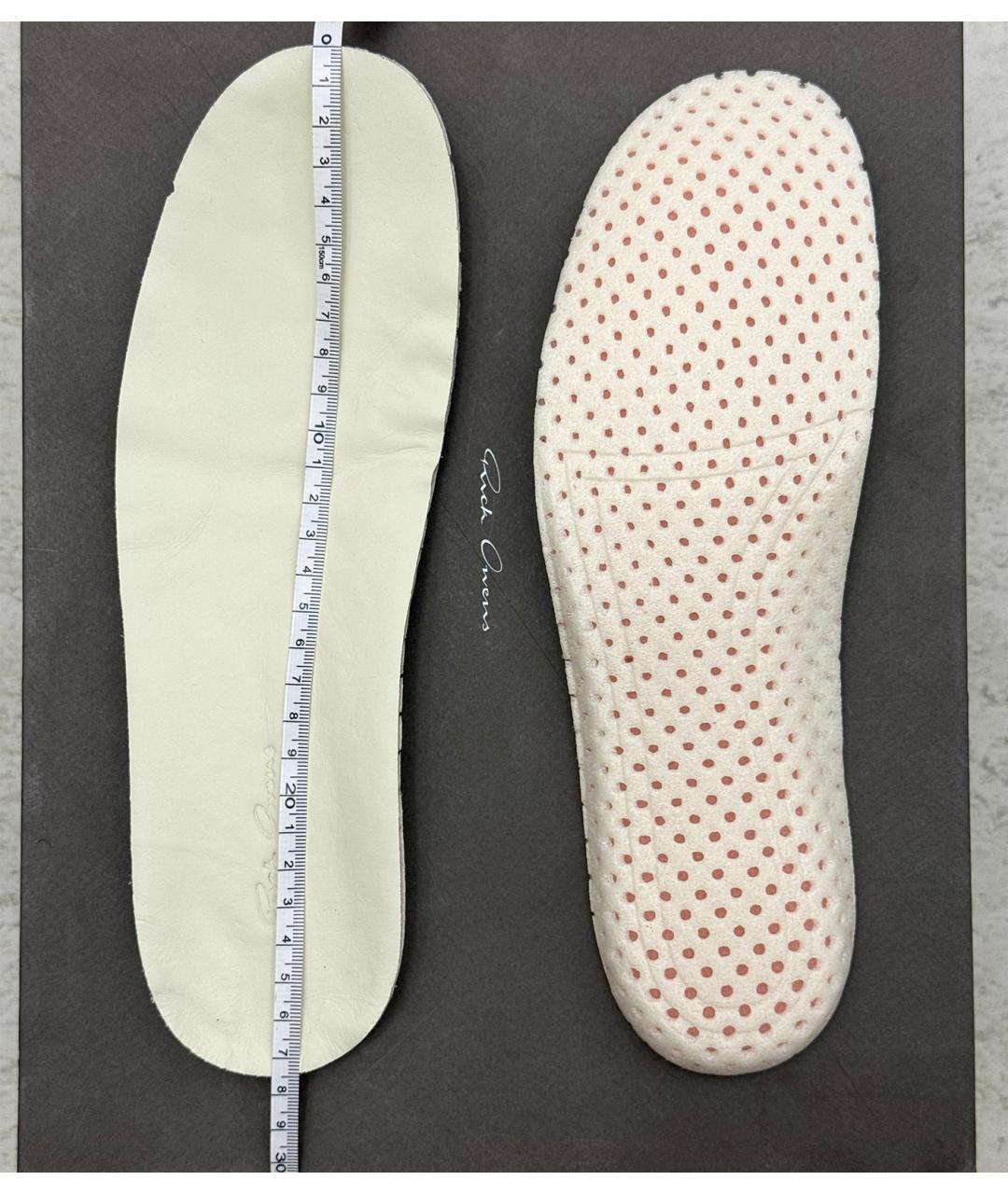 RICK OWENS Белые кожаные низкие кроссовки / кеды, фото 7