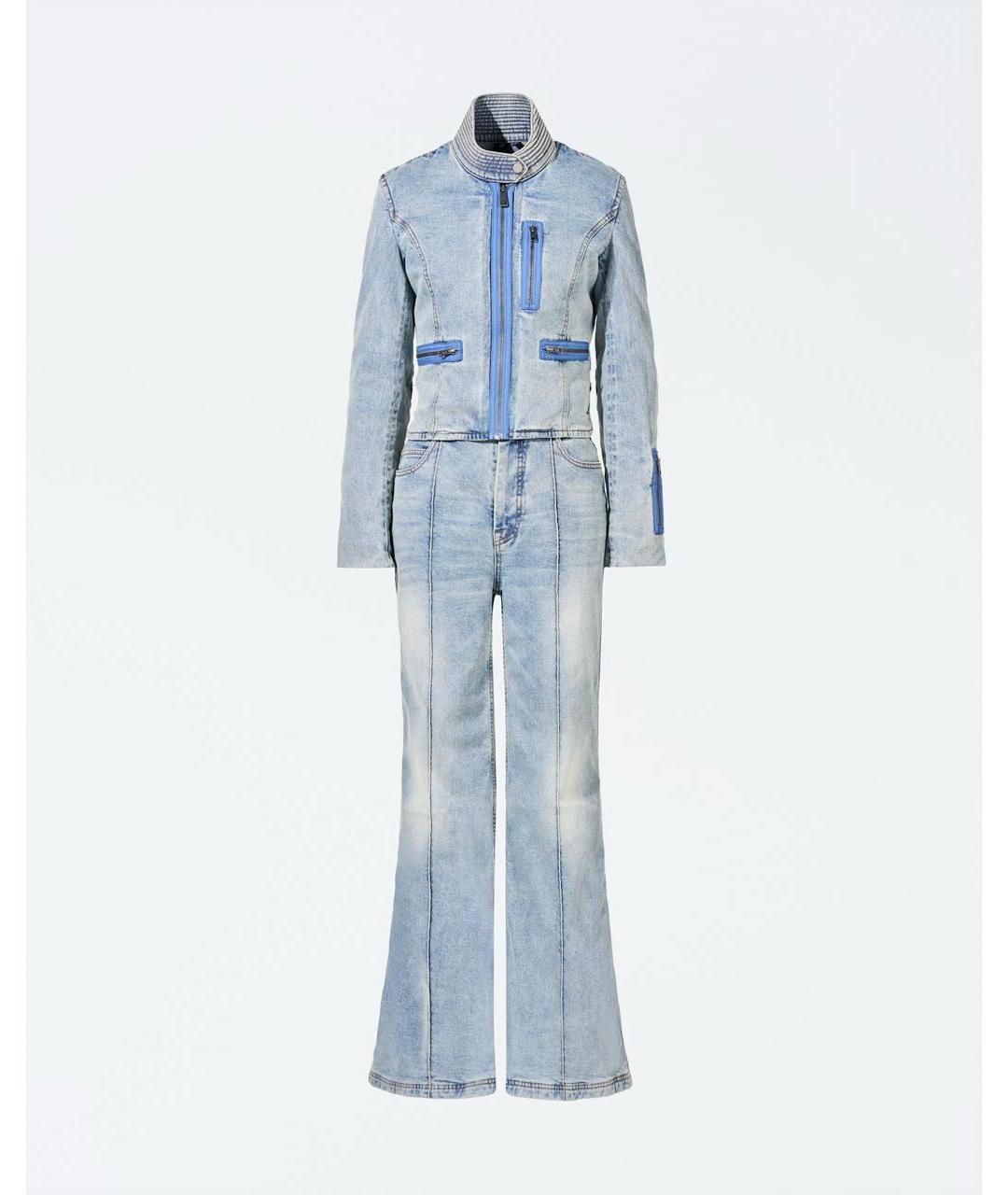 PERFECT MOMENT Голубой хлопко-эластановый комбинезон, фото 9