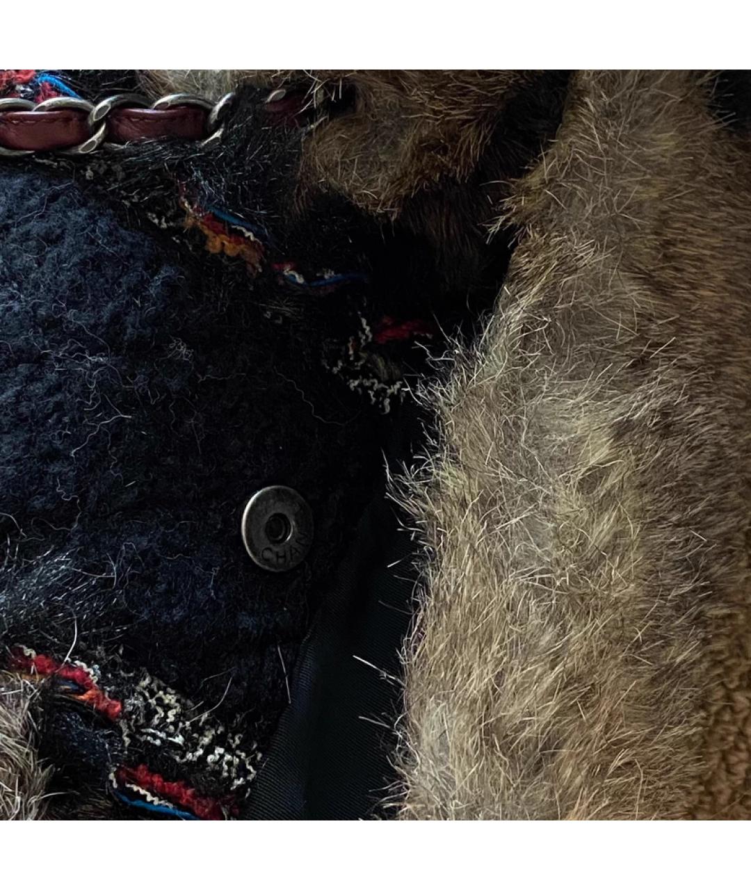 CHANEL Коричневая меховая сумка через плечо, фото 3