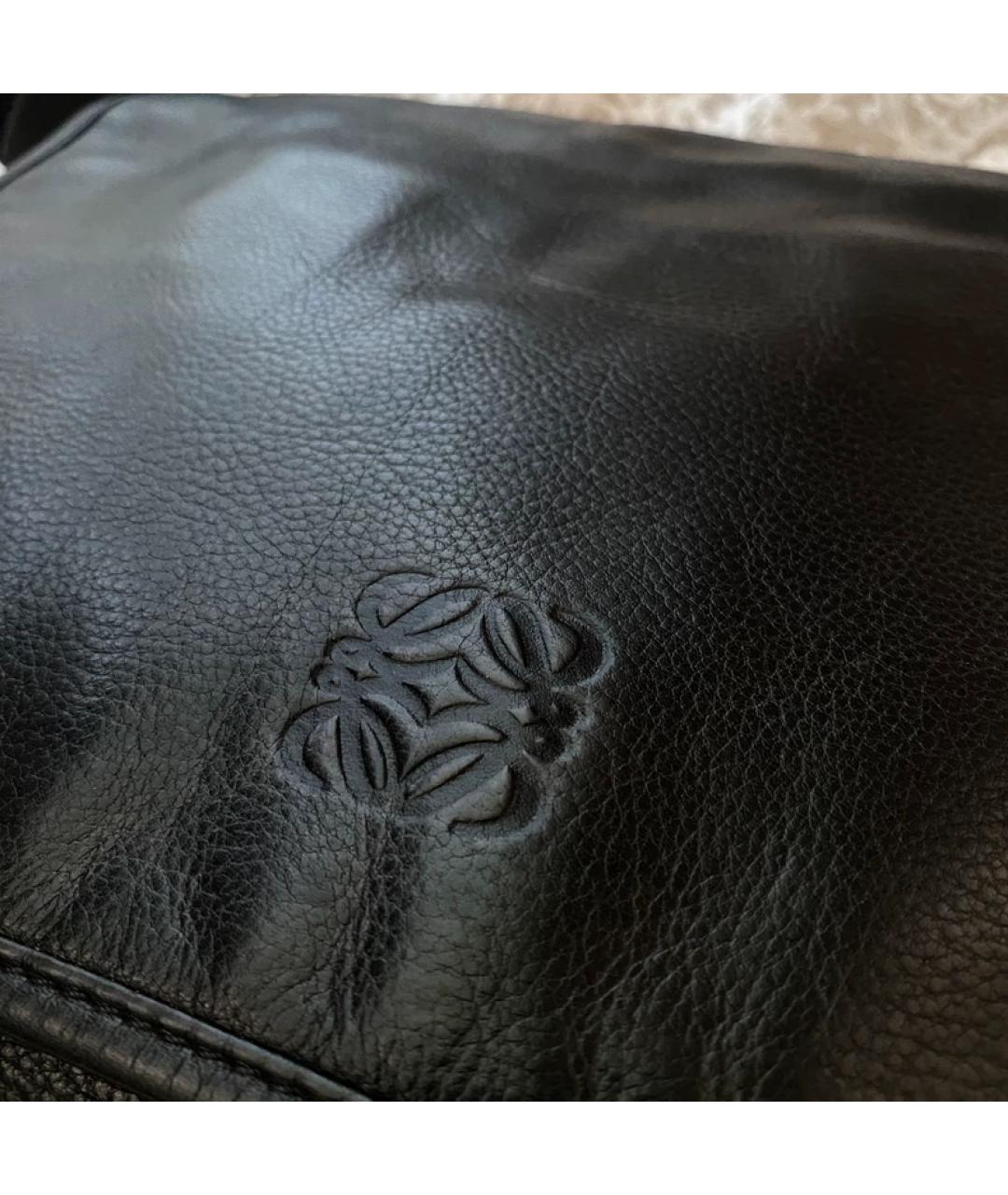 LOEWE Черная кожаная сумка с короткими ручками, фото 2