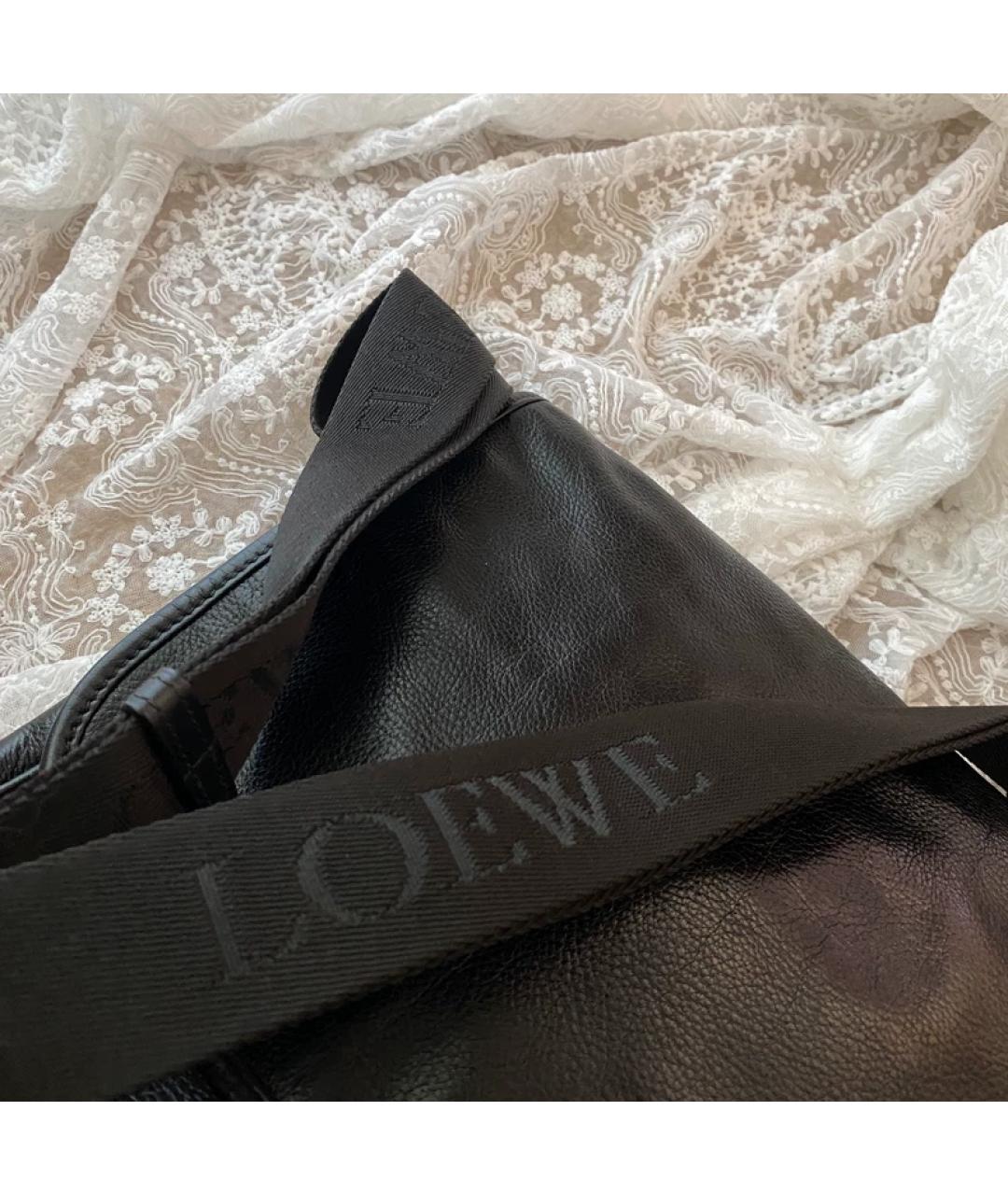 LOEWE Черная кожаная сумка с короткими ручками, фото 3