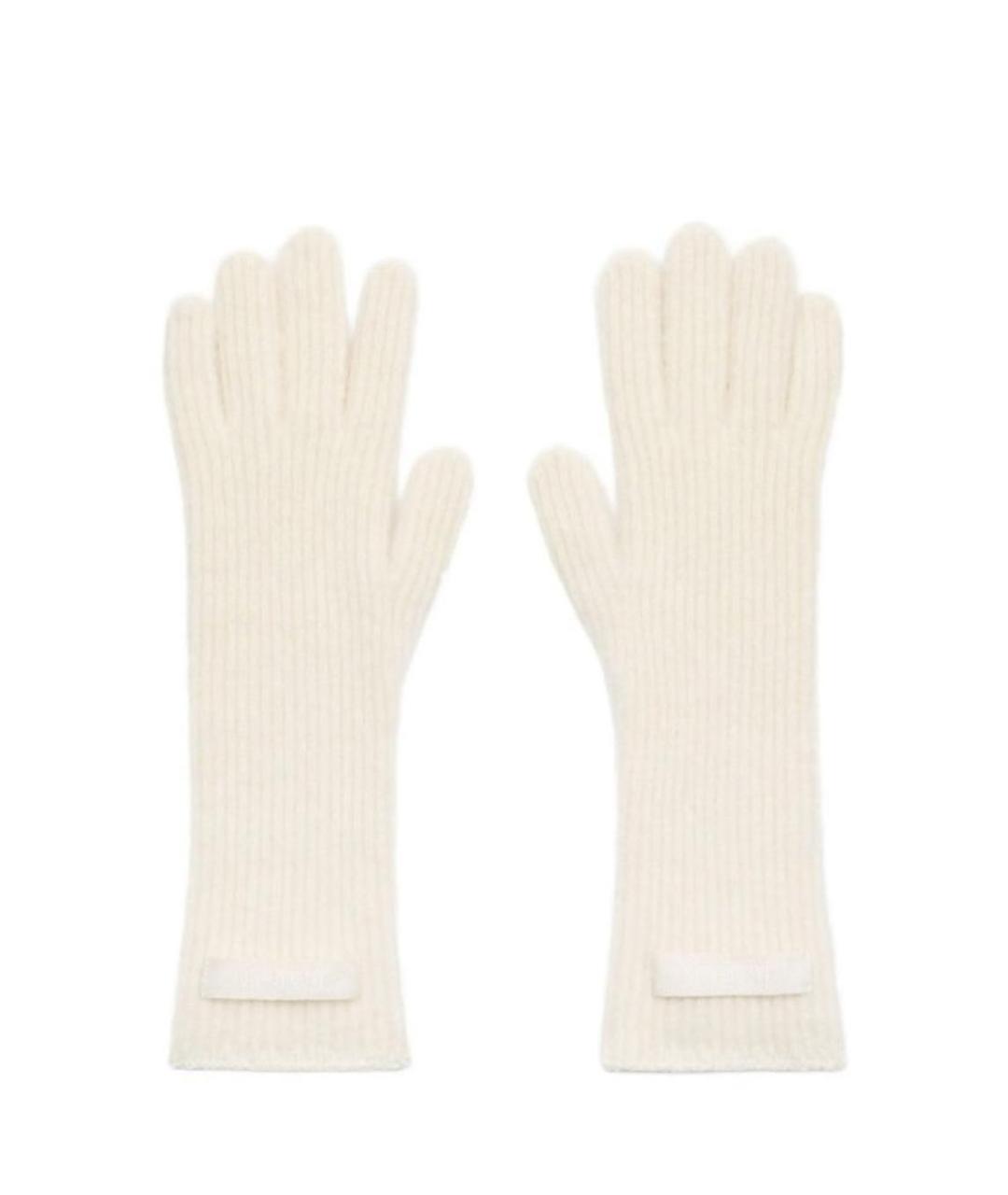 JACQUEMUS Бежевые шерстяные перчатки, фото 1