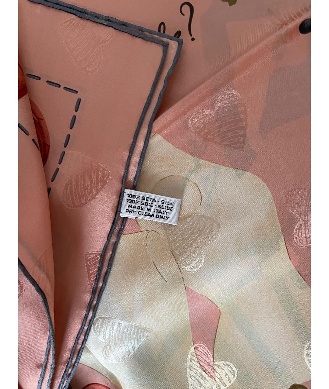 NINA RICCI Розовый шелковый платок, фото 6
