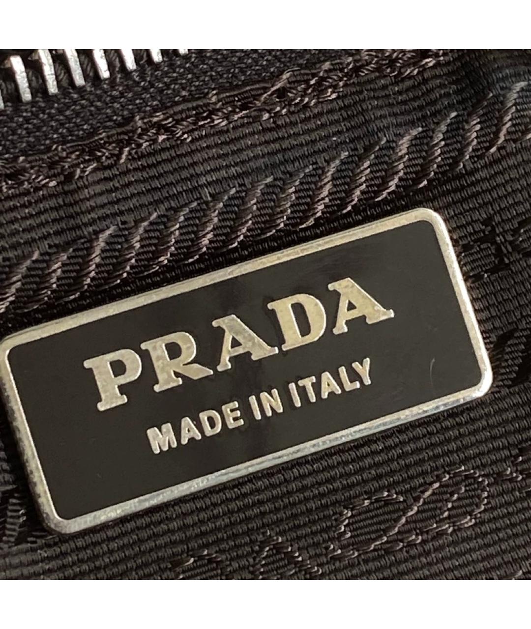 PRADA Коричневая замшевая сумка с короткими ручками, фото 4