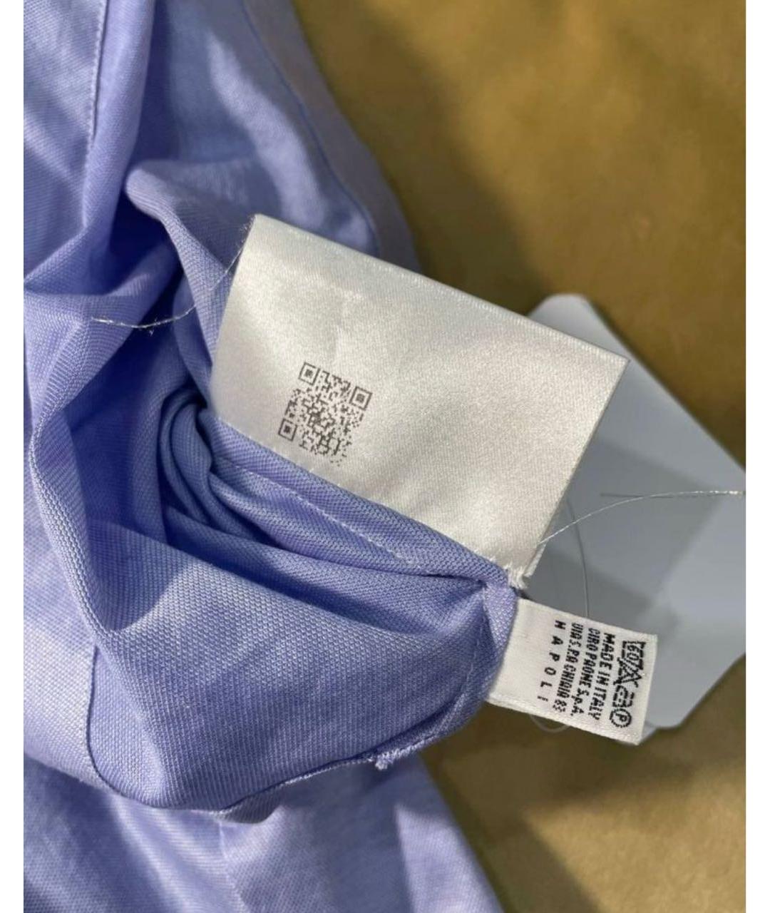 KITON Голубое хлопковое поло с коротким рукавом, фото 5