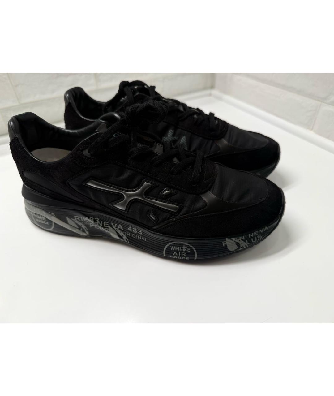 PREMIATA Черные синтетические низкие кроссовки / кеды, фото 6