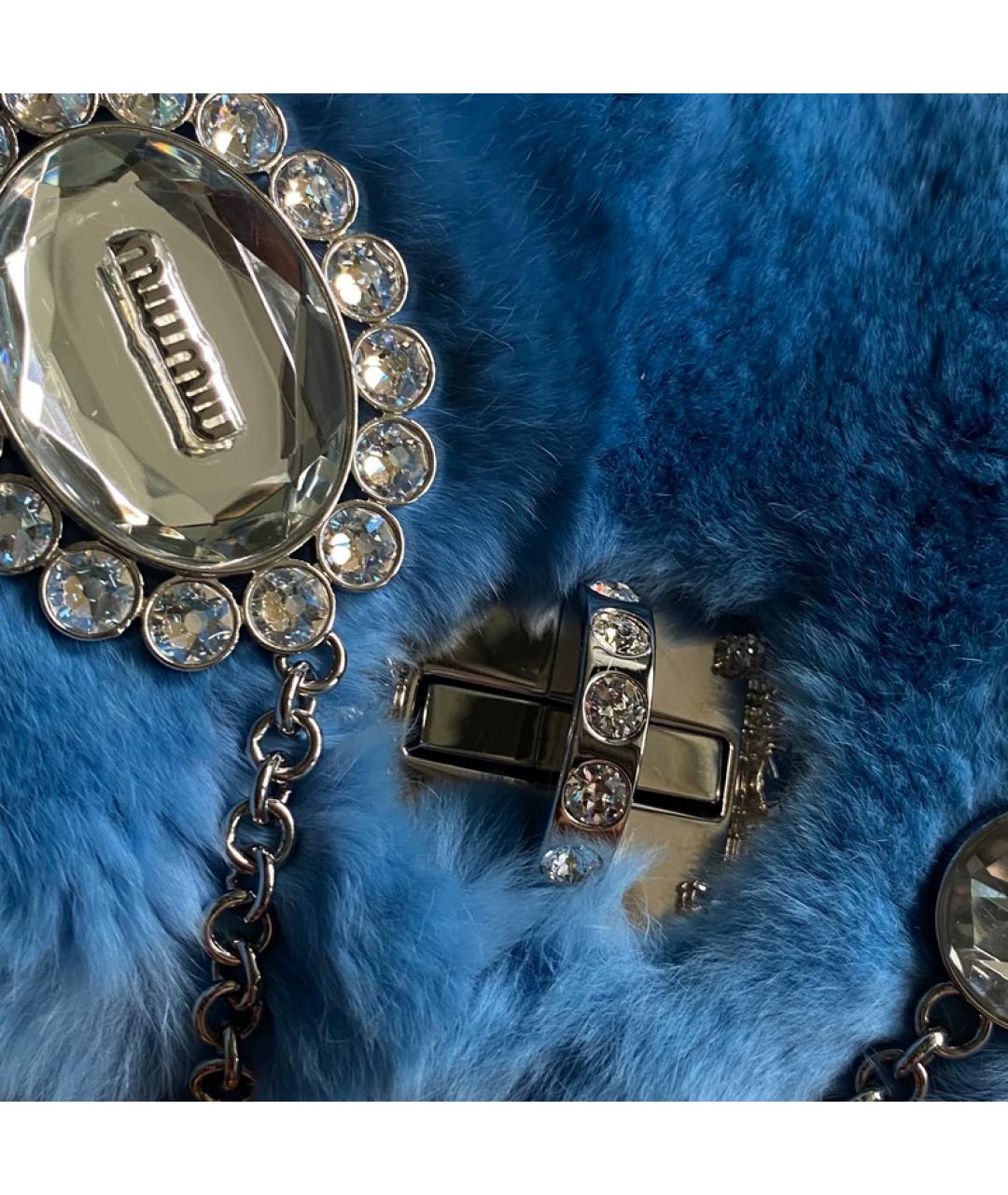 MIU MIU Голубая сумка с короткими ручками, фото 2