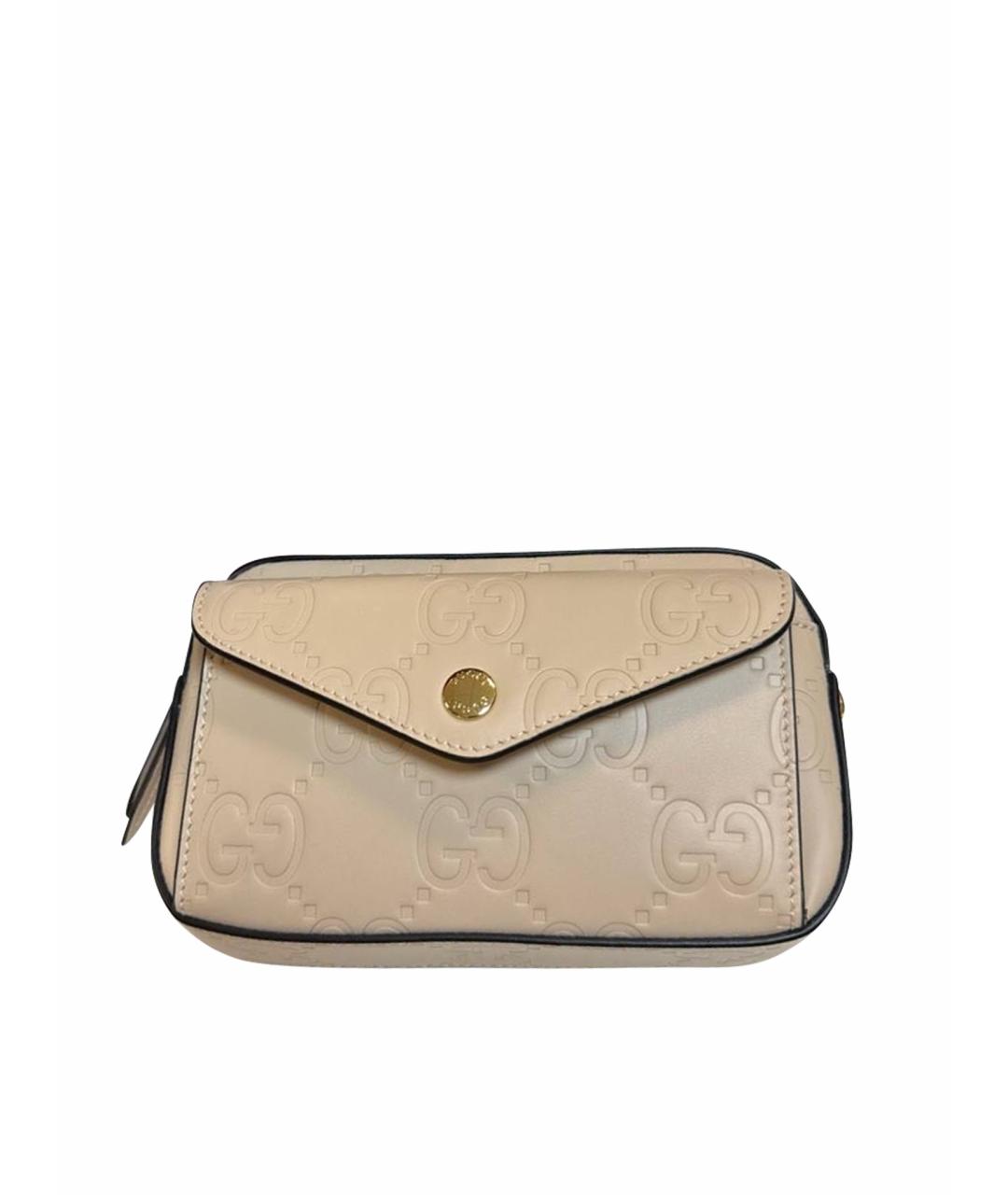 GUCCI Бежевая кожаная сумка через плечо, фото 1