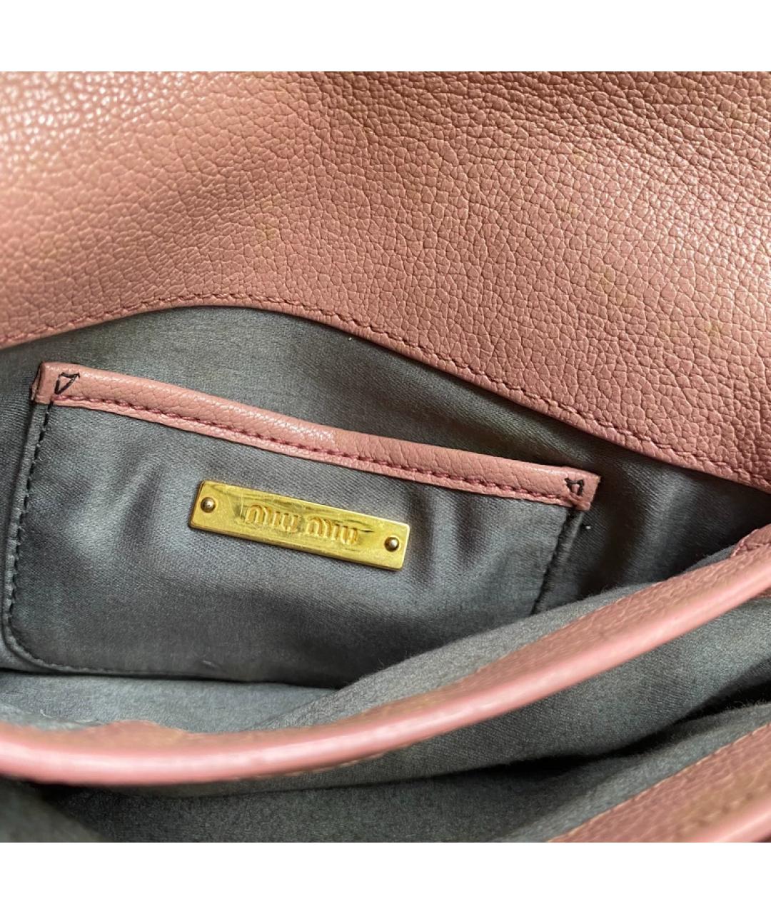 MIU MIU Розовая сумка с короткими ручками, фото 4