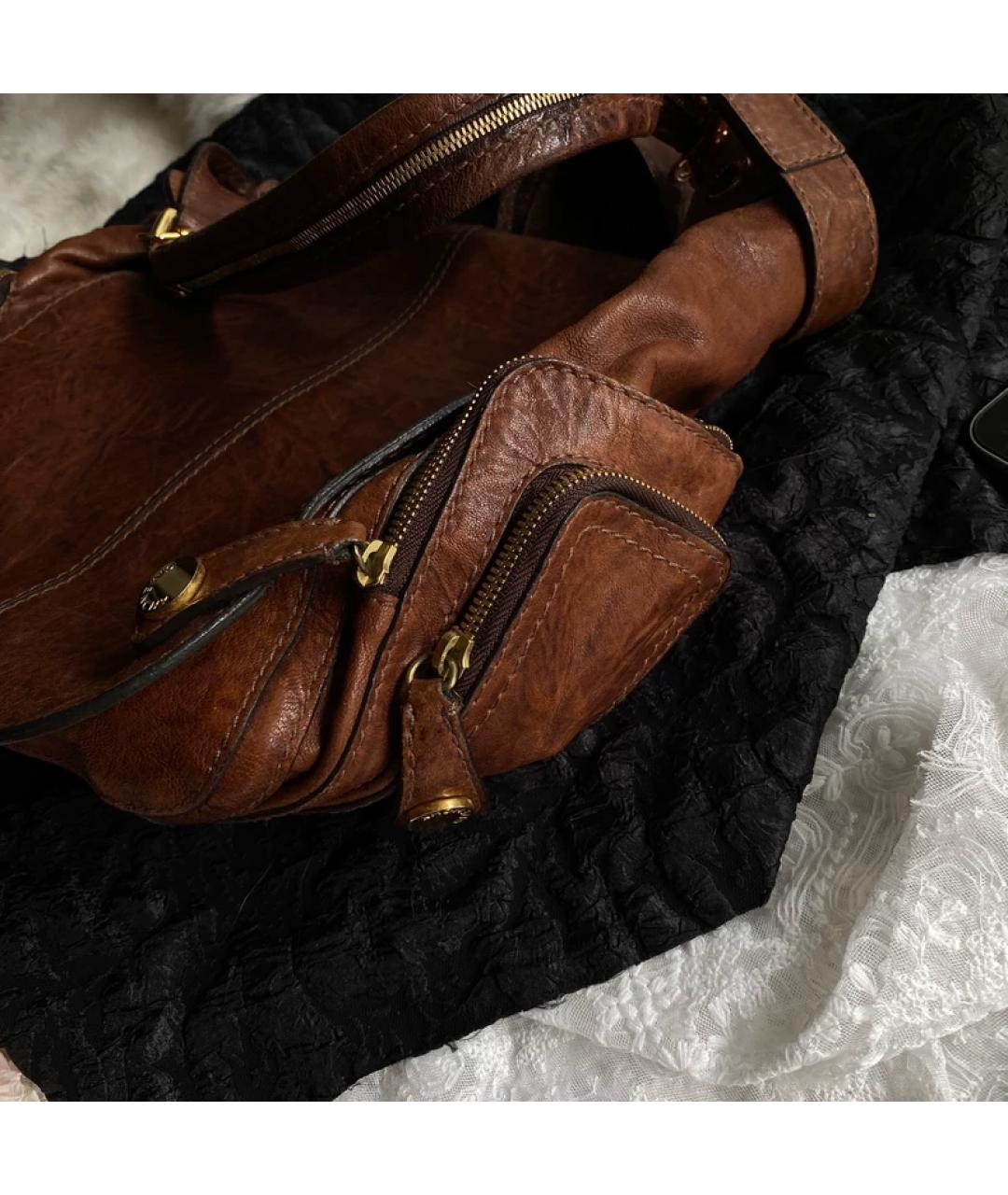 GIVENCHY Коричневая кожаная сумка с короткими ручками, фото 9