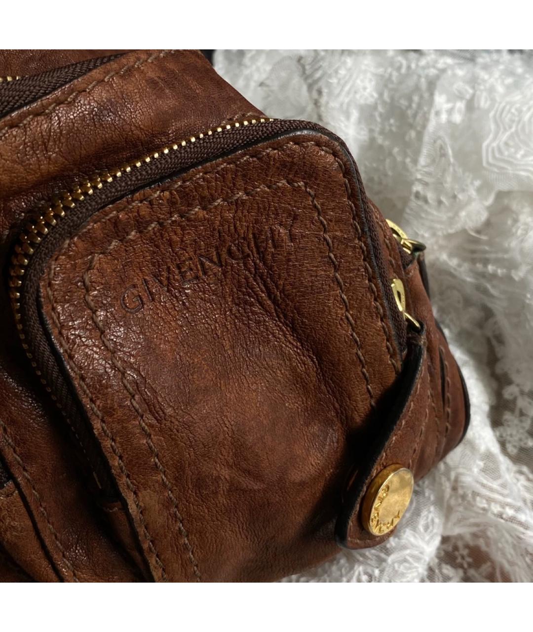 GIVENCHY Коричневая кожаная сумка с короткими ручками, фото 3