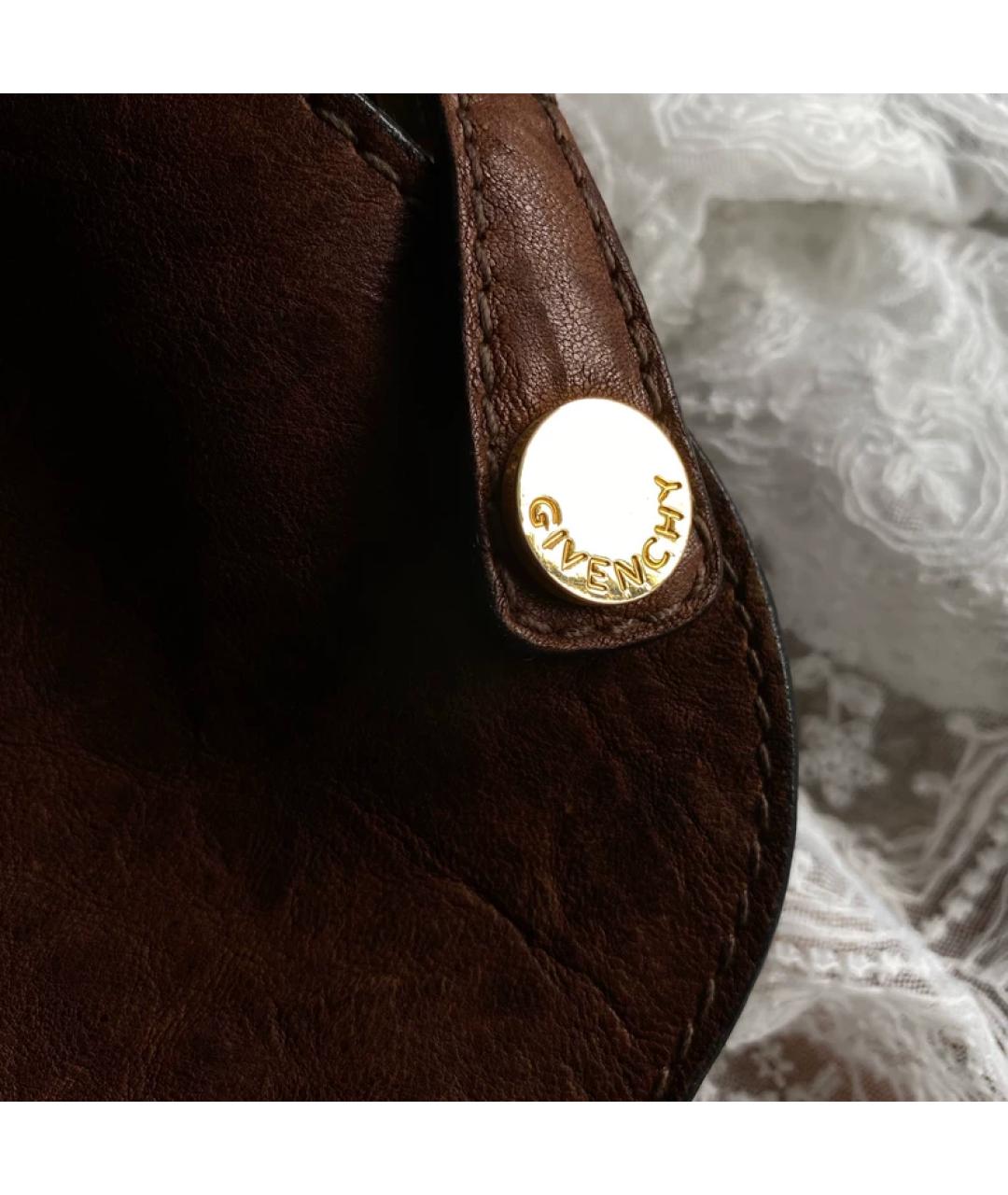 GIVENCHY Коричневая кожаная сумка с короткими ручками, фото 2