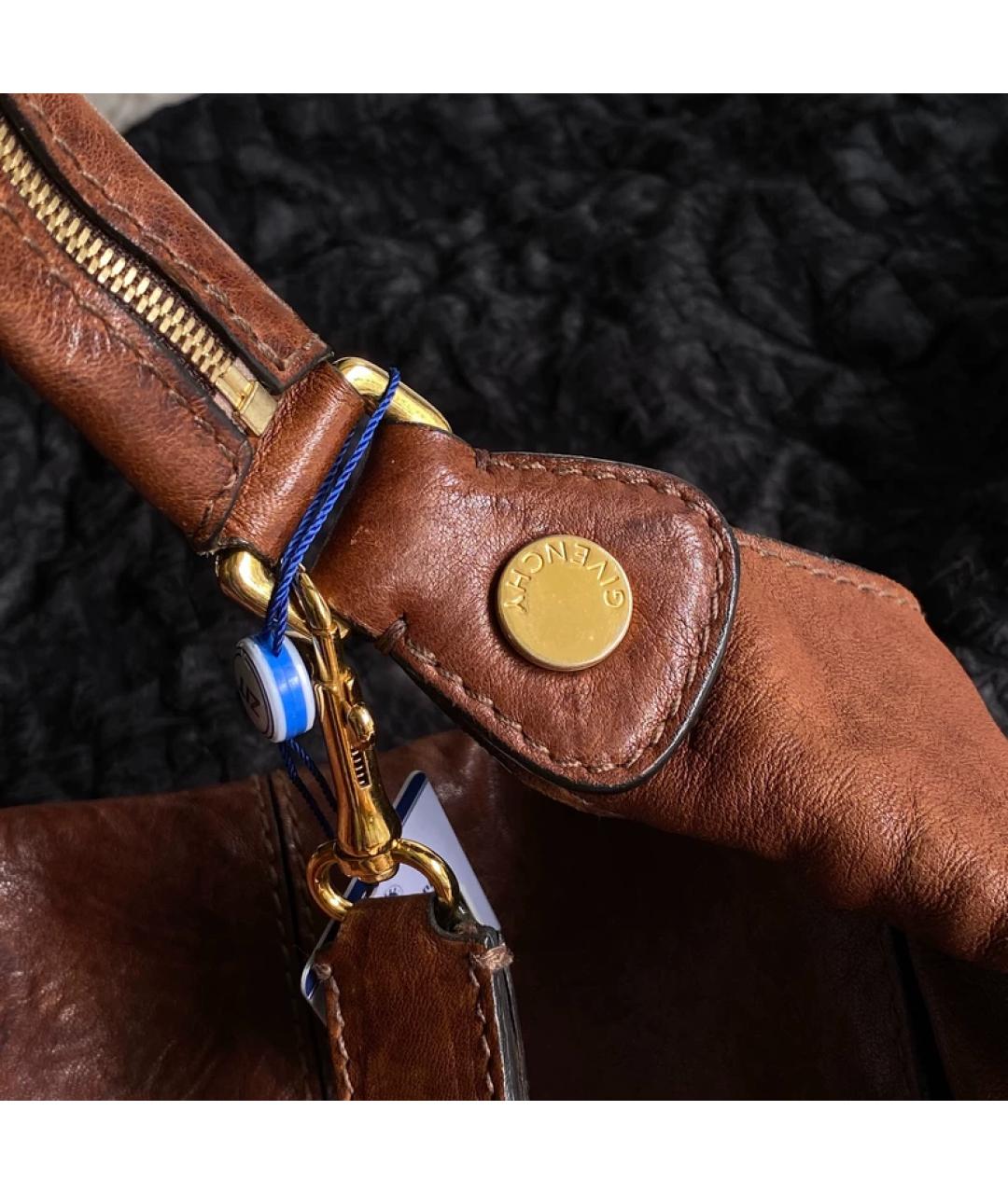 GIVENCHY Коричневая кожаная сумка с короткими ручками, фото 4