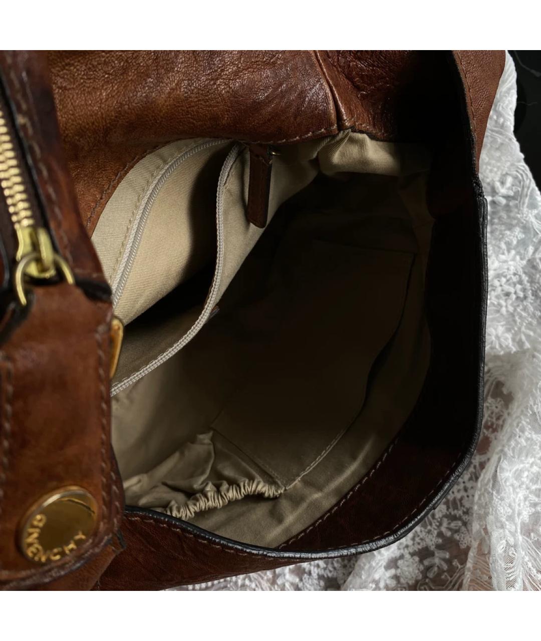 GIVENCHY Коричневая кожаная сумка с короткими ручками, фото 5