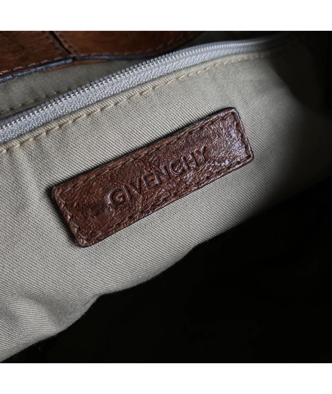 GIVENCHY Коричневая кожаная сумка с короткими ручками, фото 6