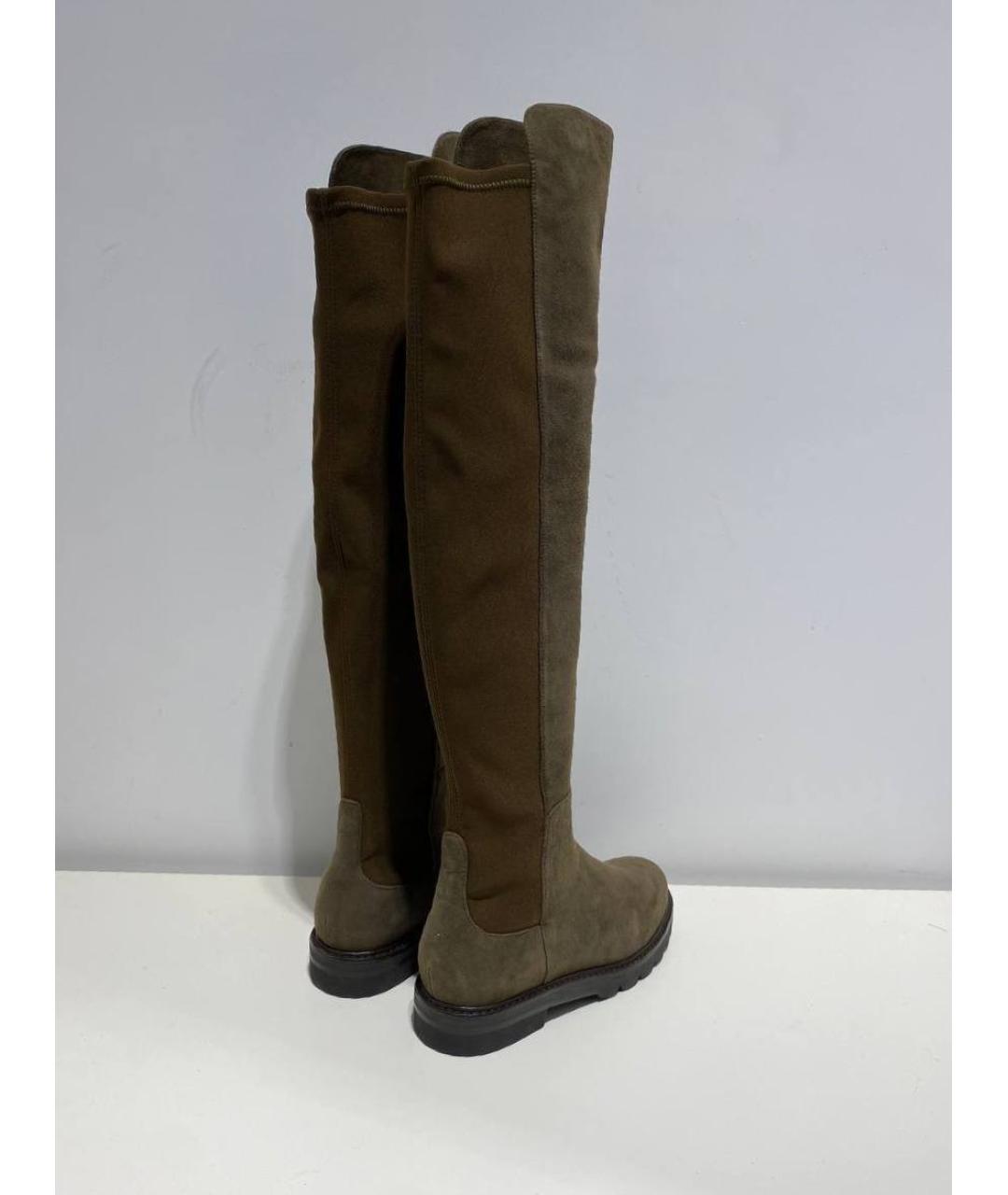 STUART WEITZMAN Коричневые замшевые сапоги, фото 3