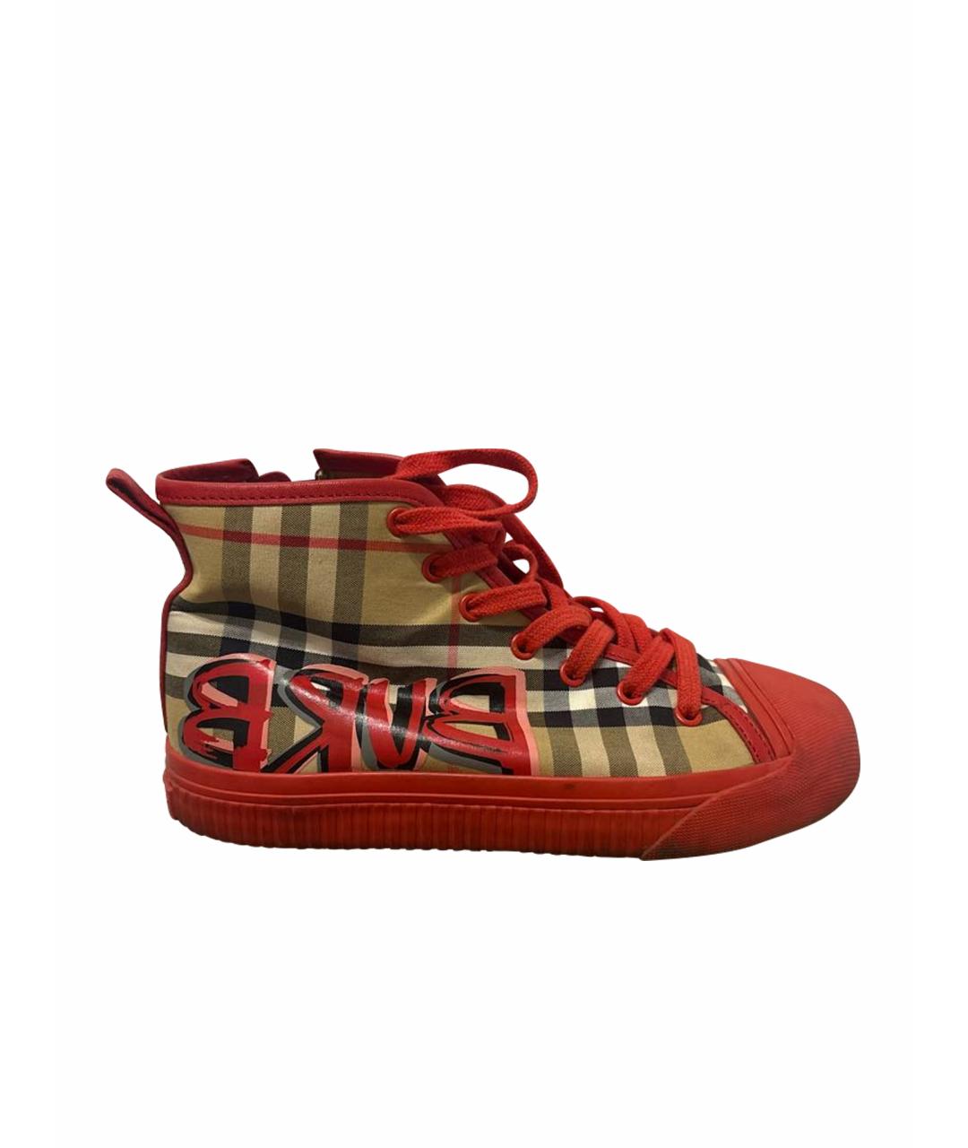 BURBERRY Красные кеды, фото 1